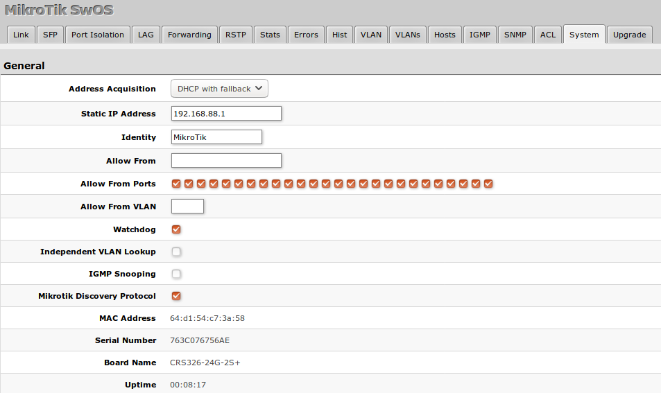Swos system css326