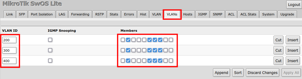 Css610 vlans hybrid