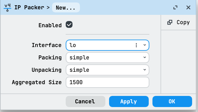 WinBox new IP Packing rule